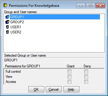 User Permissions Dialog Graphic