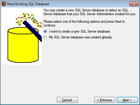 DbWizard Database New or Existing Database Graphic