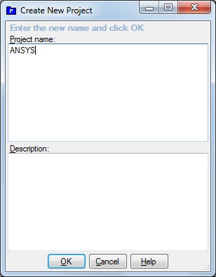 Create ANSYS Project Dialog Graphic
