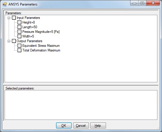 Unselected ANSYS Parameters Graphic